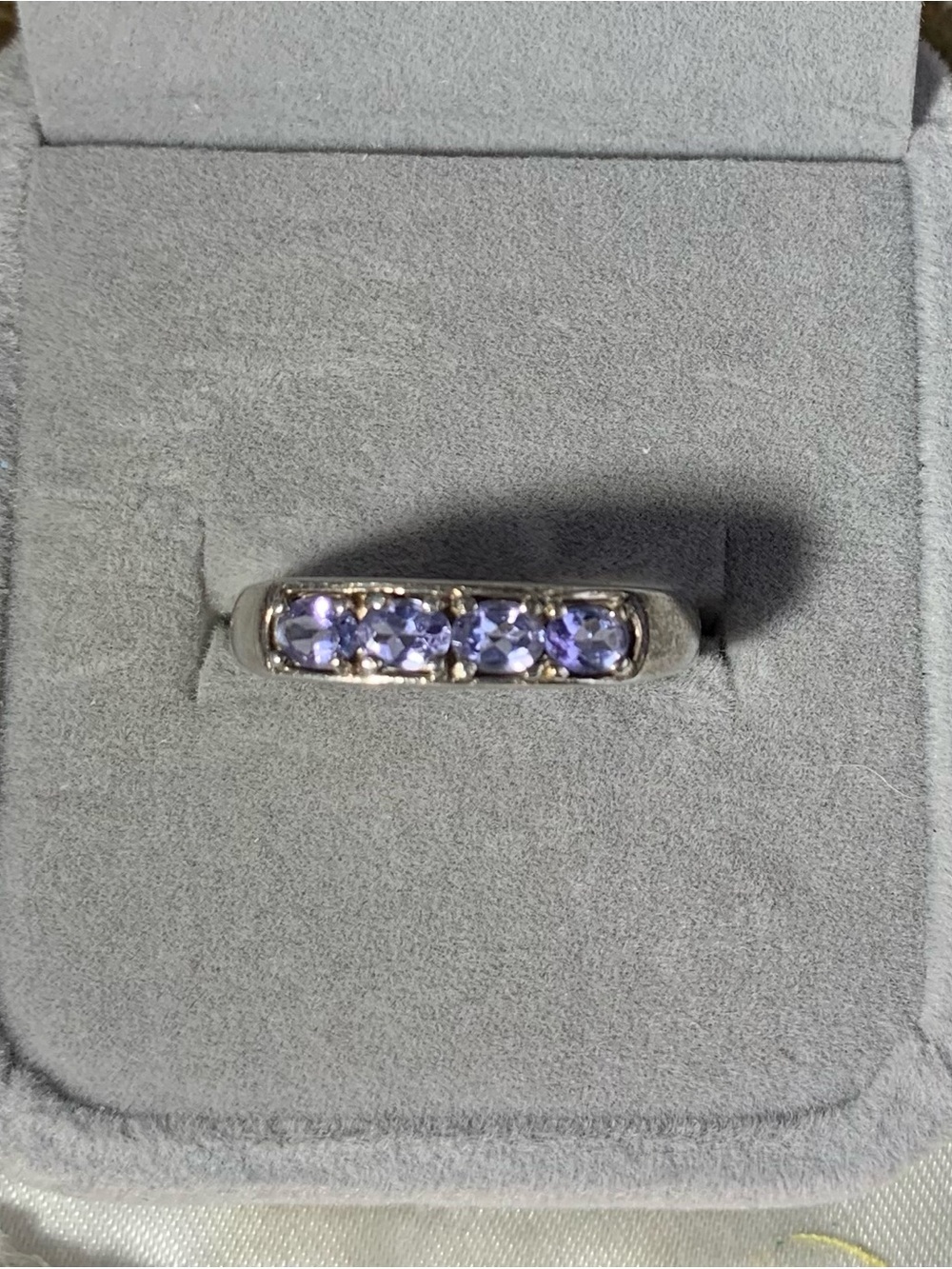 Sterling Silver vintage Tanzanite rare gemstone ring,size 7,